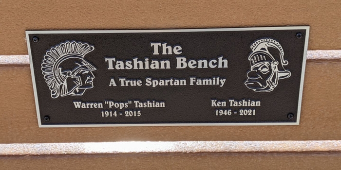 The Tashian Bench - Ken and Pops Tashian - a True Spartans Family