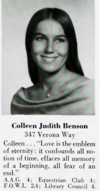 Colleen Judith Benson, Paramus High School Class of 1974