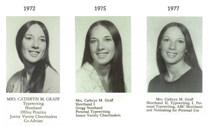 Cathryn Behnke Villano Business Course Teacher Career at Paramus High School in 1970s