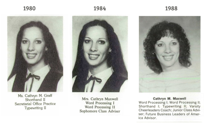 Cathryn Behnke Villano Business Course Teacher Career at Paramus High School in 1980s