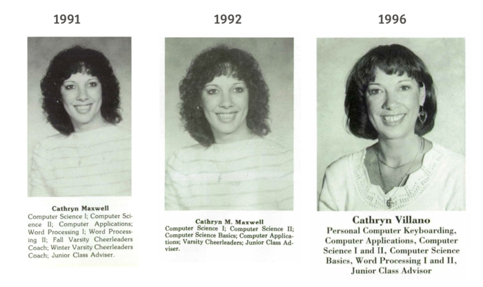 Cathryn Behnke Villano Business Course Teacher Career at Paramus High School in 1990s