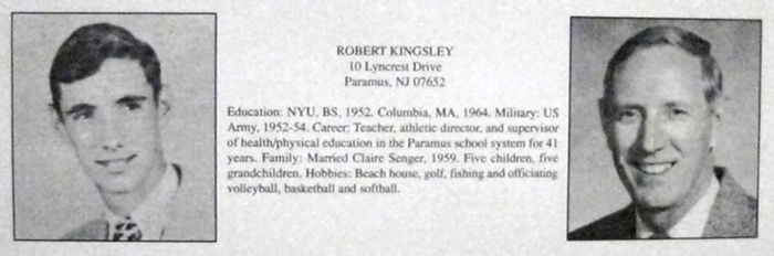 Robert Kingsley, Hackensack High School graduate