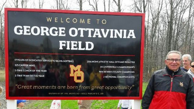 George Ottavinia Field at Mount Olive High School Athletic Hall of Fame in 2016.