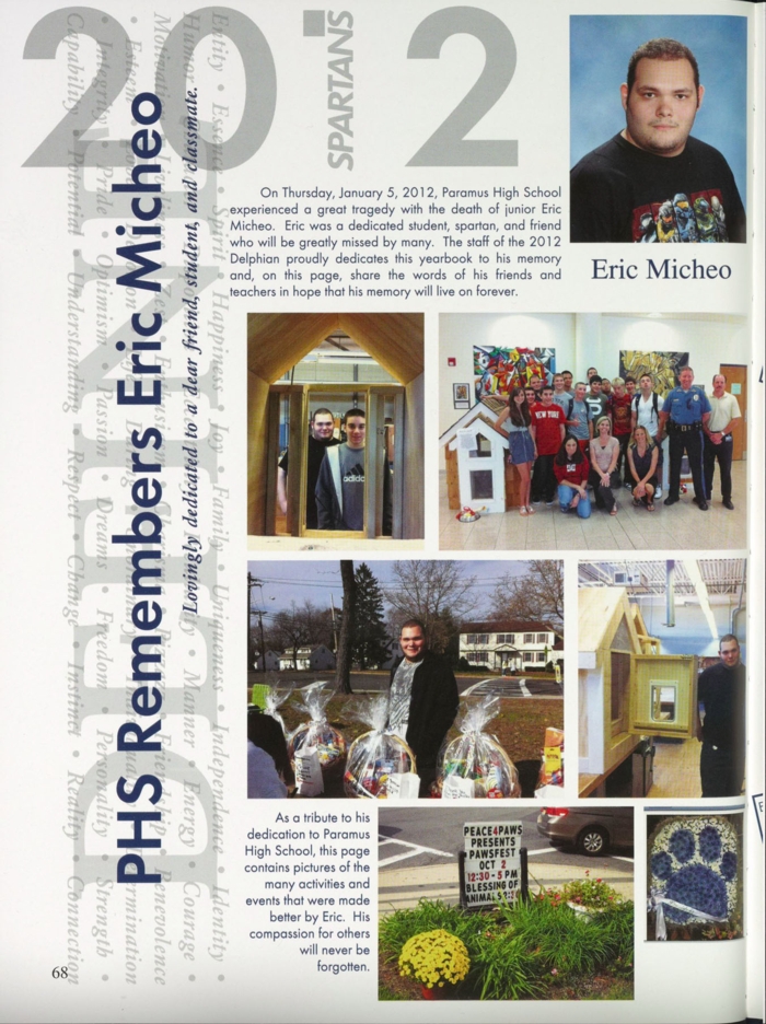 Eric Micheo, Class of 2013 Yearbook Memory page