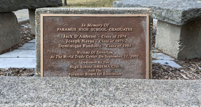 9-11 Memorial Plaque near Century Road [Photo by Stan Cohen]