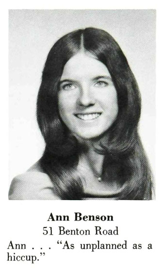 Anne Marie Benson (Abenanti) Paramus High School Class of 1973
