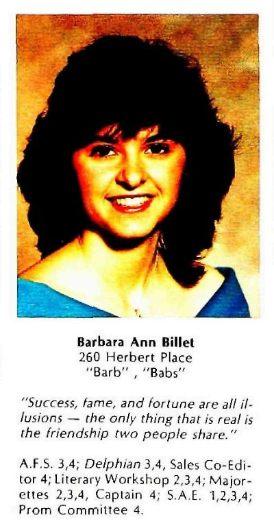 Barbara A. Billett, Paramus High School Class of 1985