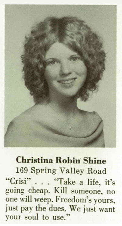 Christina Robin (Shine) Solowsky, PHS Class of 1974