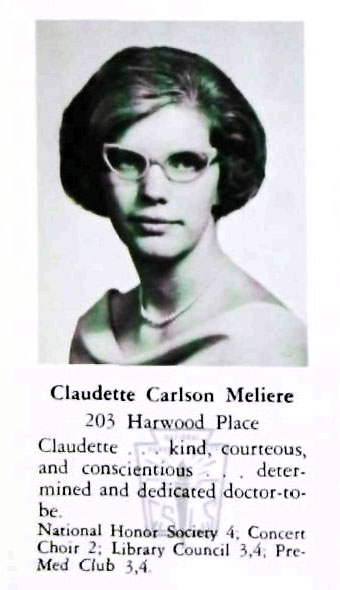 Claudette Carlson Meliere, Class of 1967