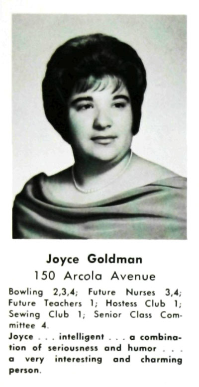 Joyce Goldman Mehler, Paramus High School, Class of 1963