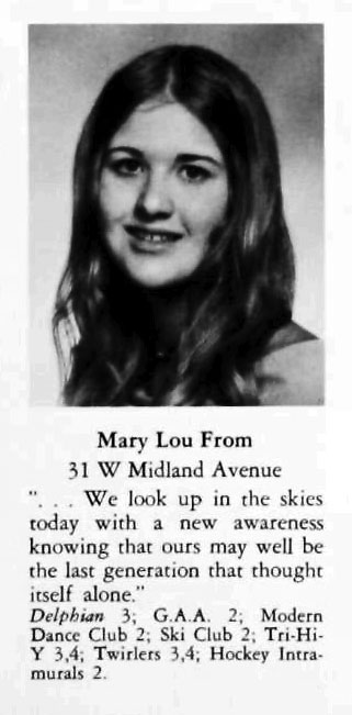 May Lou From, Class of 1972